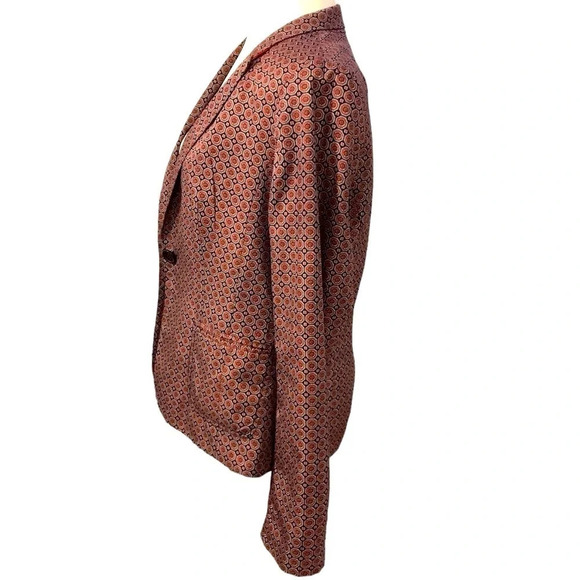 The Limited Vintage Medallion Print Blazer Jacket Satin Feel with Pockets Medium - Picture 6 of 16